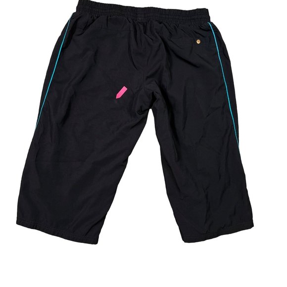 NIKE the athletic dept. Pants Women's Capri 100% Polyester Black/Blue Size Large - Picture 10 of 14